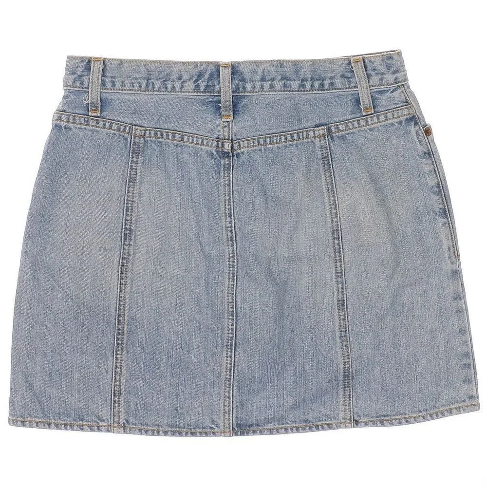 Y2K Gap Denim Skirt Womens Size 2 28x16 Blue A-Line Pockets Cotton Spring 04’